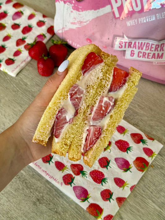 Strawberries and cream sandwich