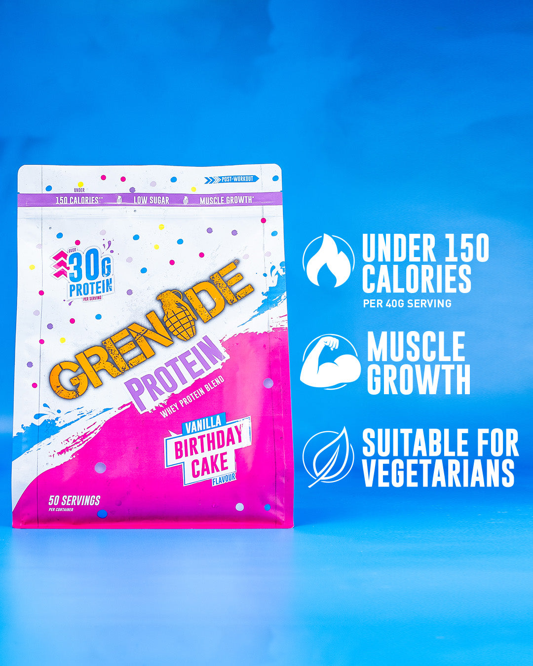 Birthday Cake Protein Powder - 2kg (50 Servings)