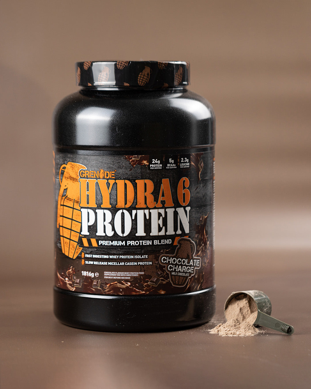 Grenade Hydra 6 Protein Powder - Chocolate Charge with Scoop