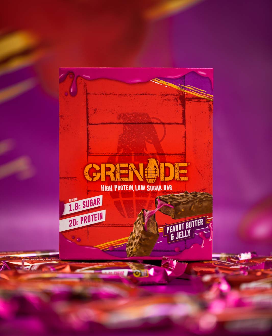 Grenade PB&J Protein Bar in a box