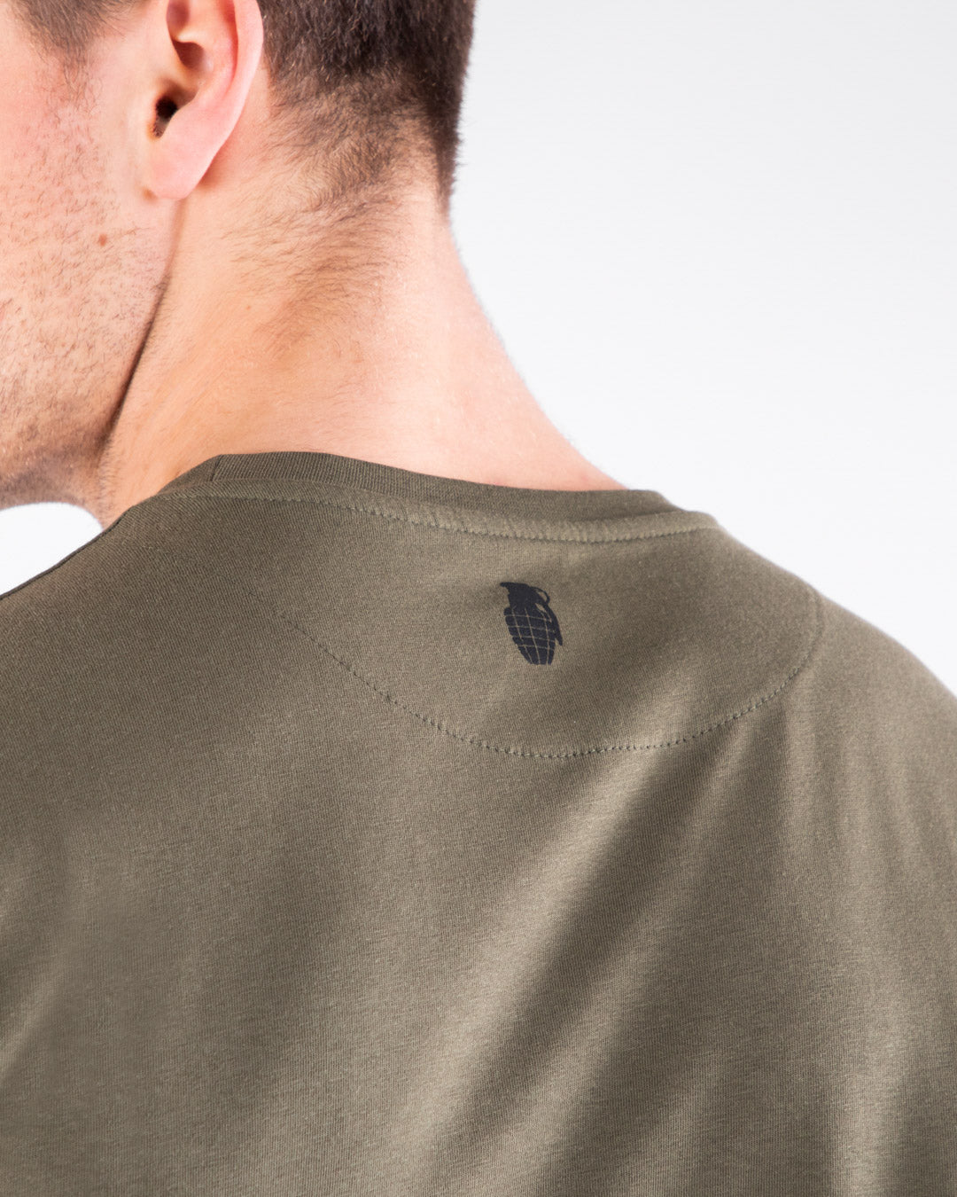 Grenade Mens Core T-Shirt Army Green Rear View