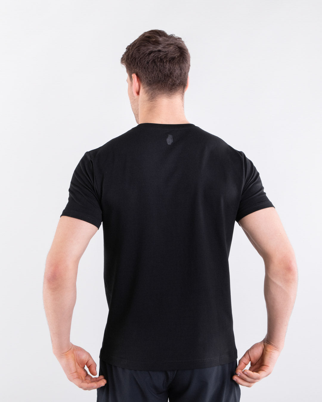 Grenade Mens Core T-Shirt Black on Black Back View