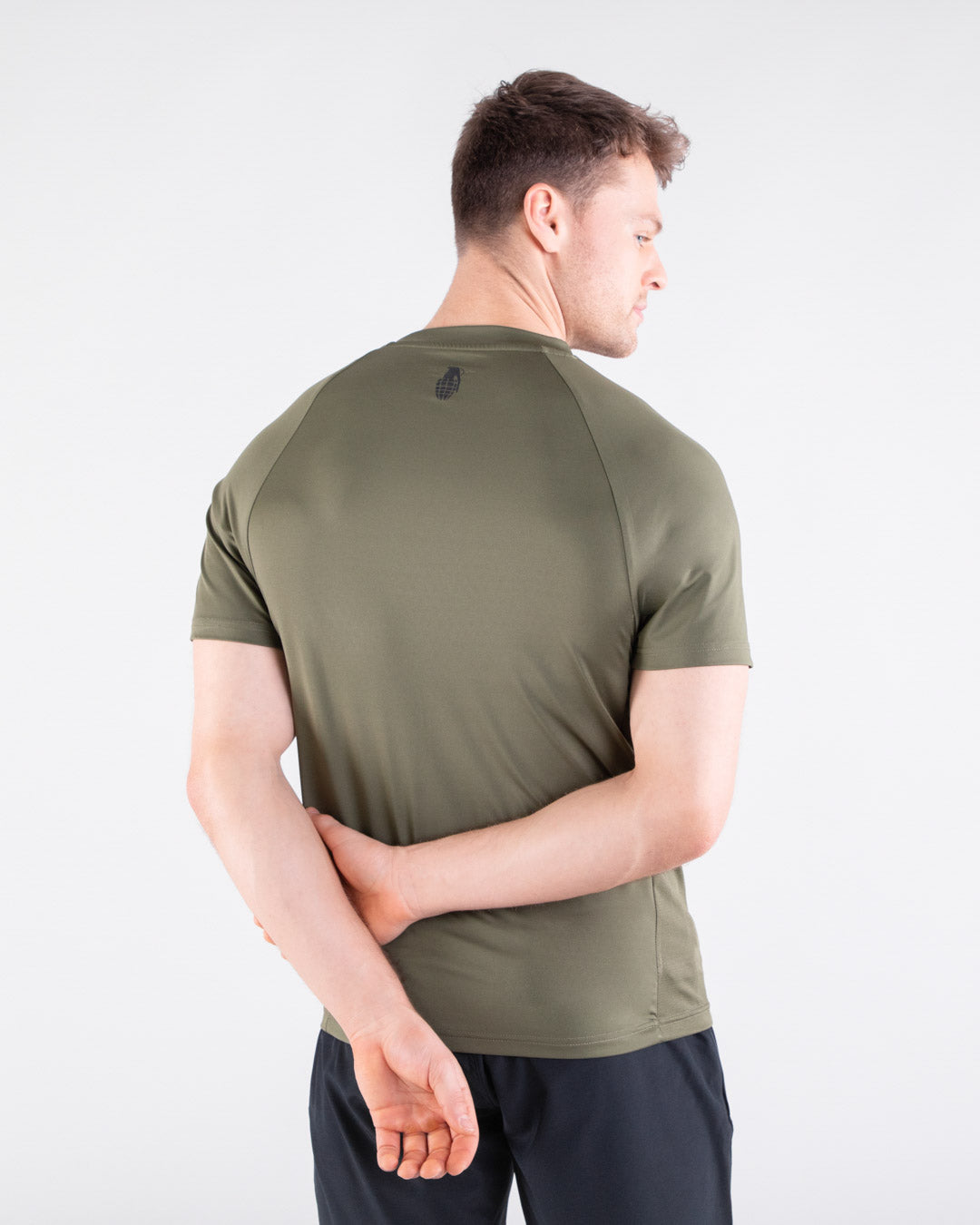 Grenade Mens Recruit T-Shirt Army Green Rear View