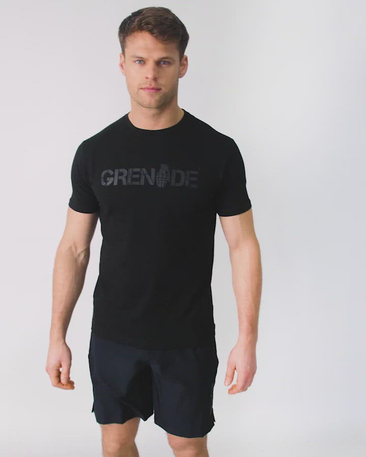 Grenade Mens Core T-Shirt Black on Black Video