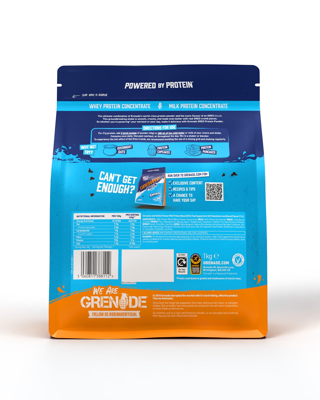 Grenade OREO Protein Powder - 1kg (25 Servings)