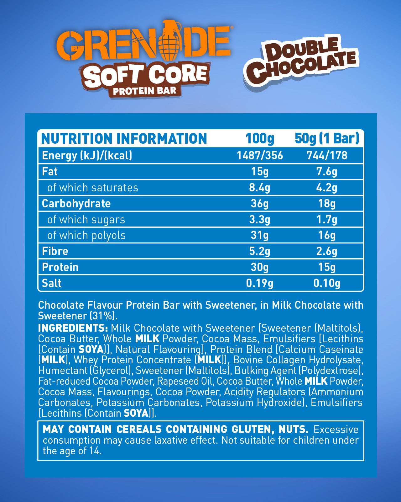 Soft Core Double Chocolate Protein Bar