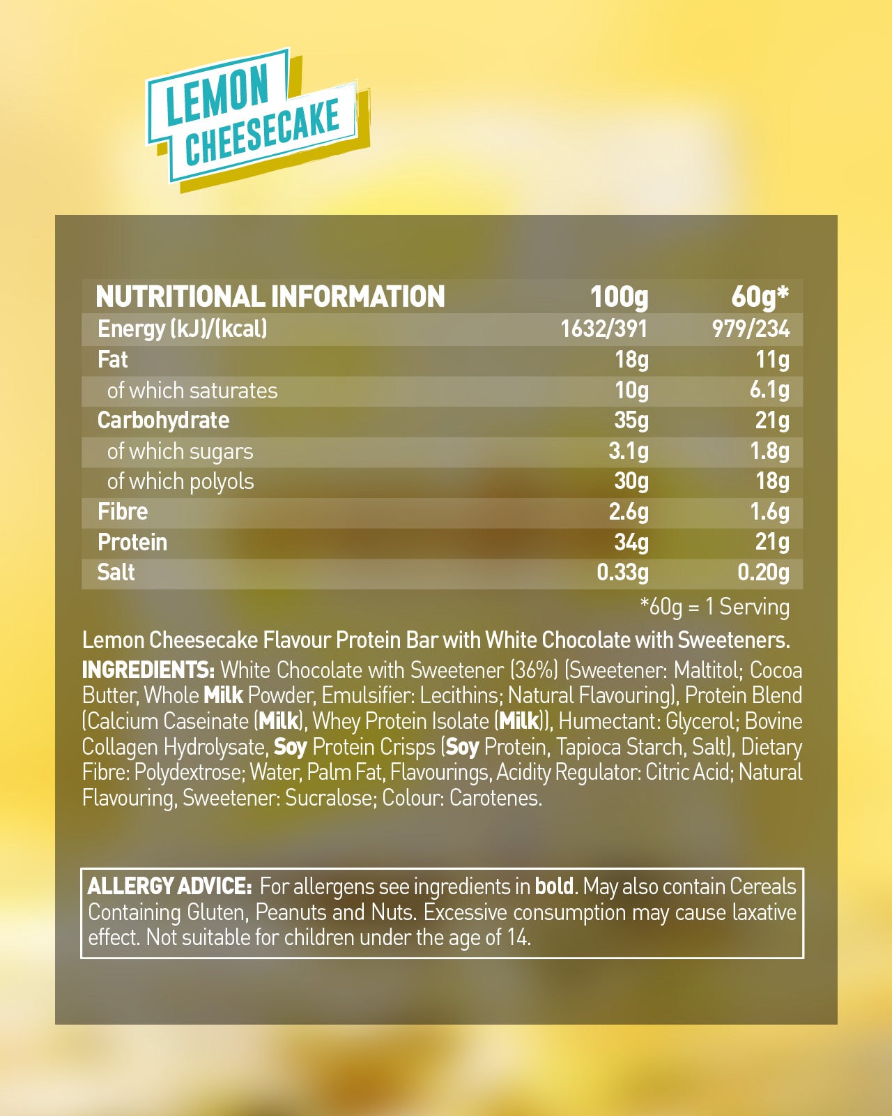 Lemon Cheesecake Protein Bar