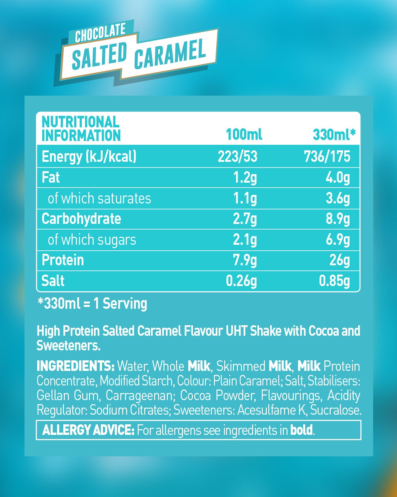 Chocolate Salted Caramel Protein Shake (8 Pack) 330ml