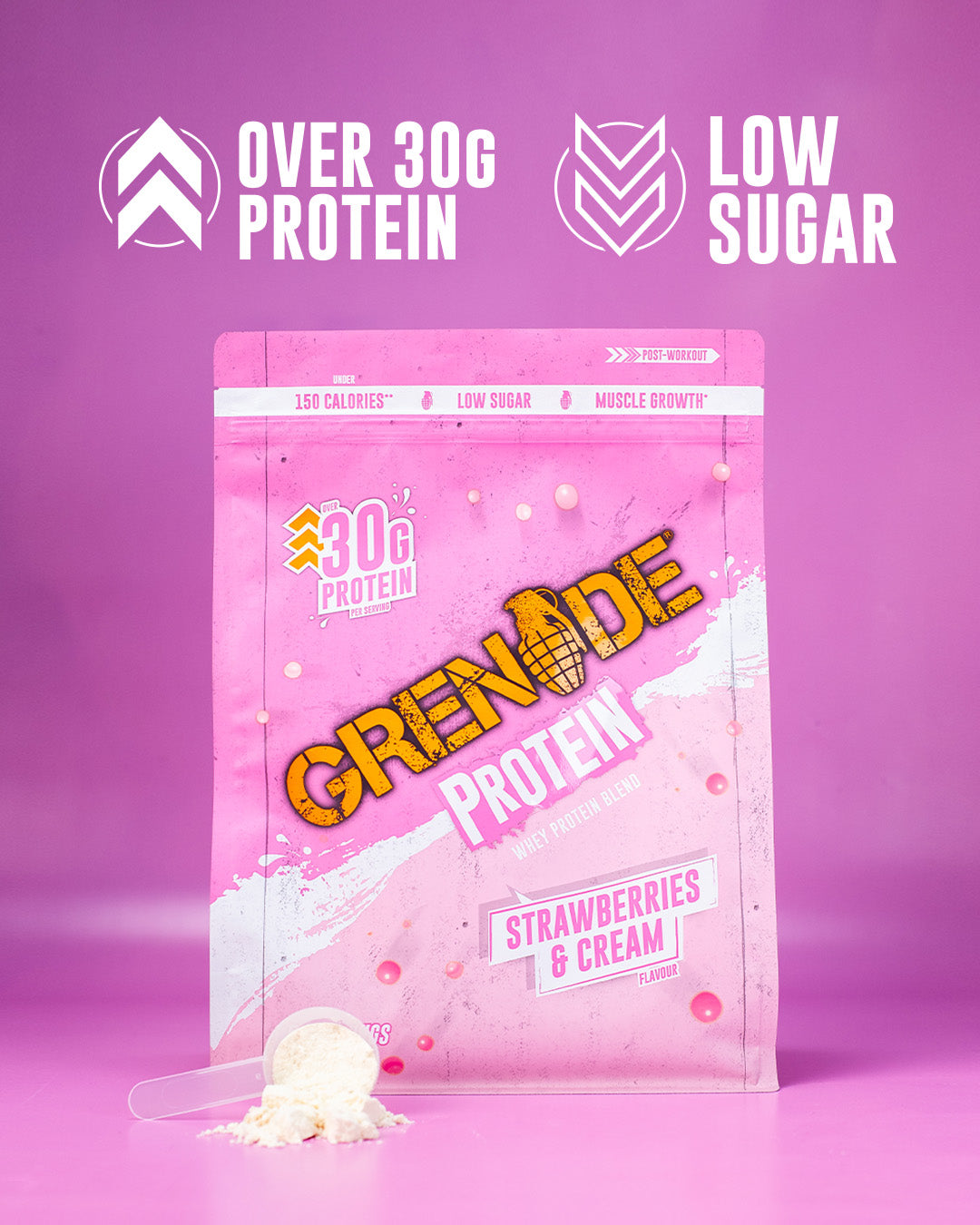 Strawberries & Cream Protein Powder - 2kg (50 Servings)