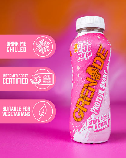 Strawberries and Cream Protein Shake (8 Pack) 330ml