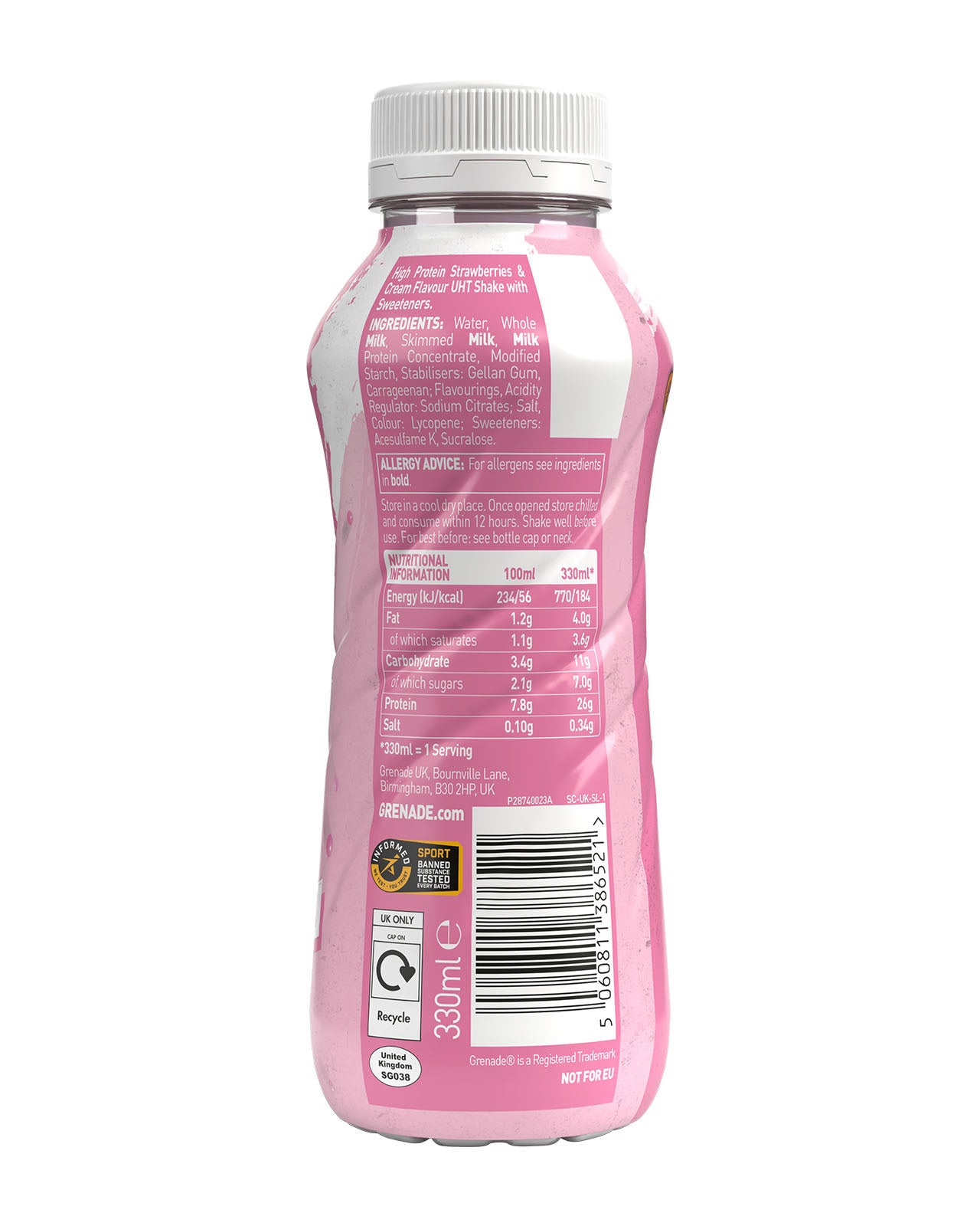 Strawberries and Cream Protein Shake (8 Pack) 330ml
