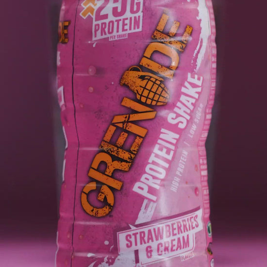 Video of Grenade Strawberries and cream protein shake being poured