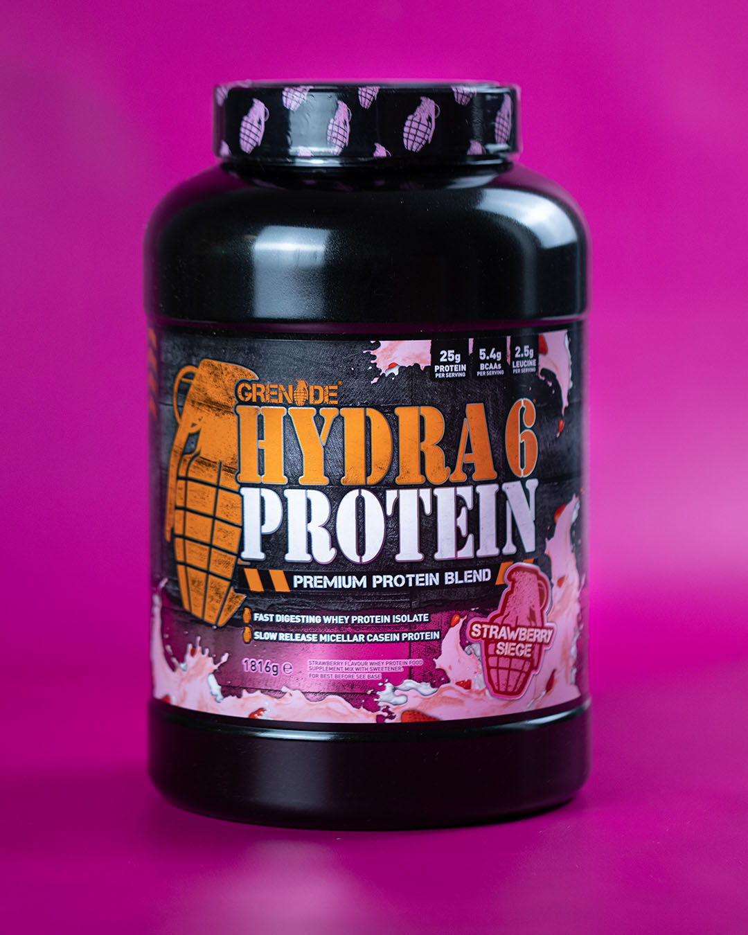 Grenade Hydra 6 Protein Powder - Strawberry Siege 1816g Tub