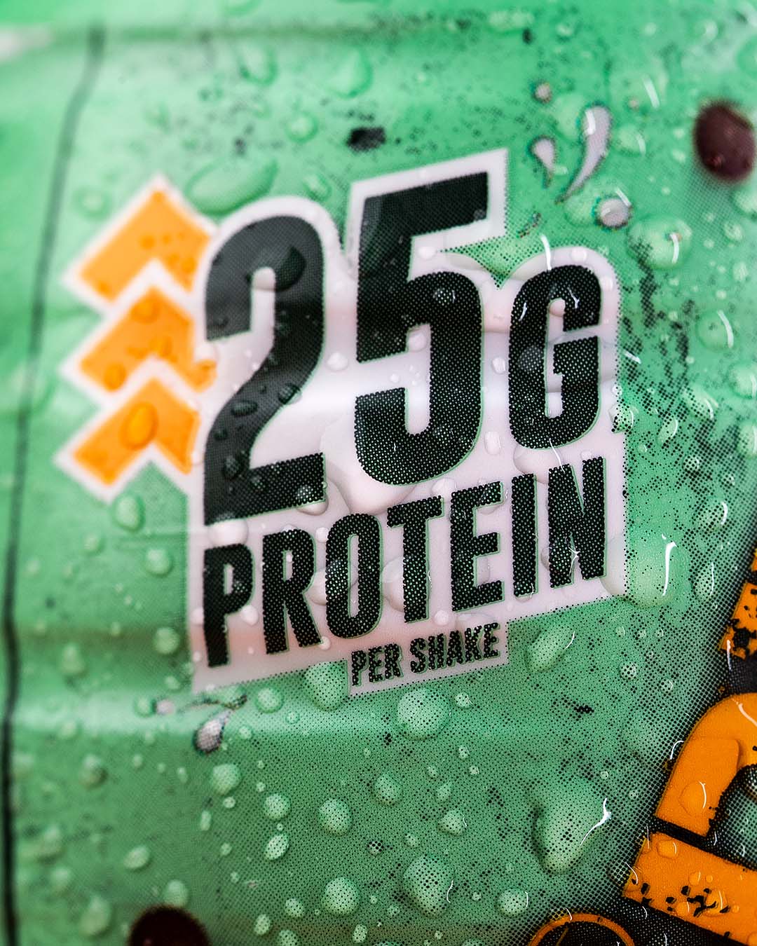 Text reads "25g protein per shake"