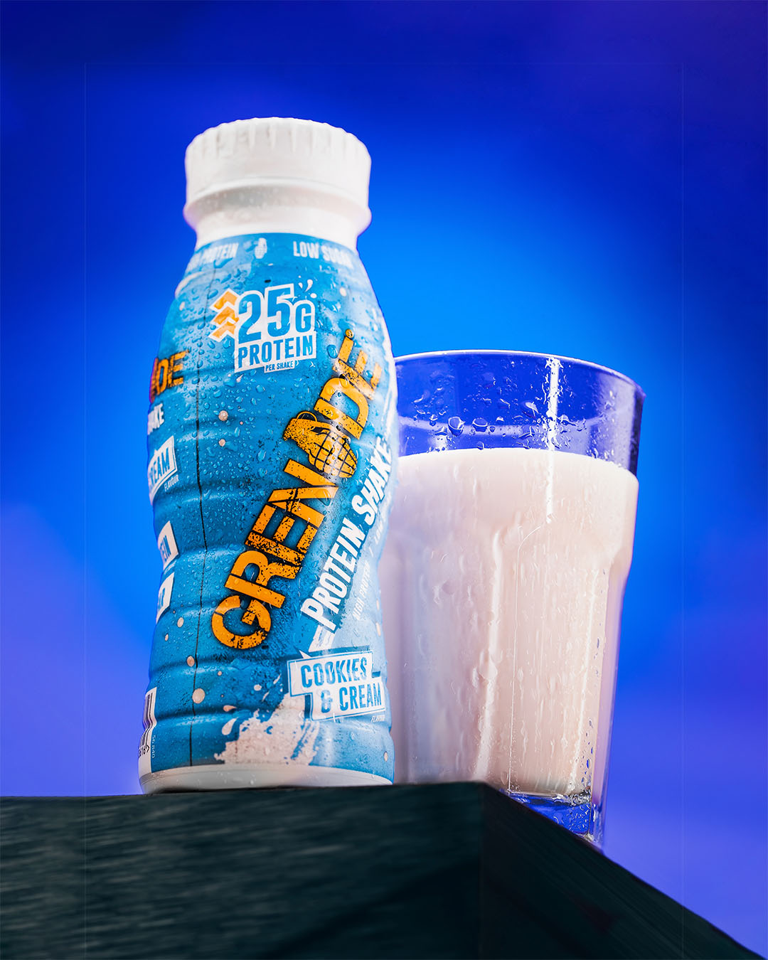 Cookies & Cream Protein Shake in a glass