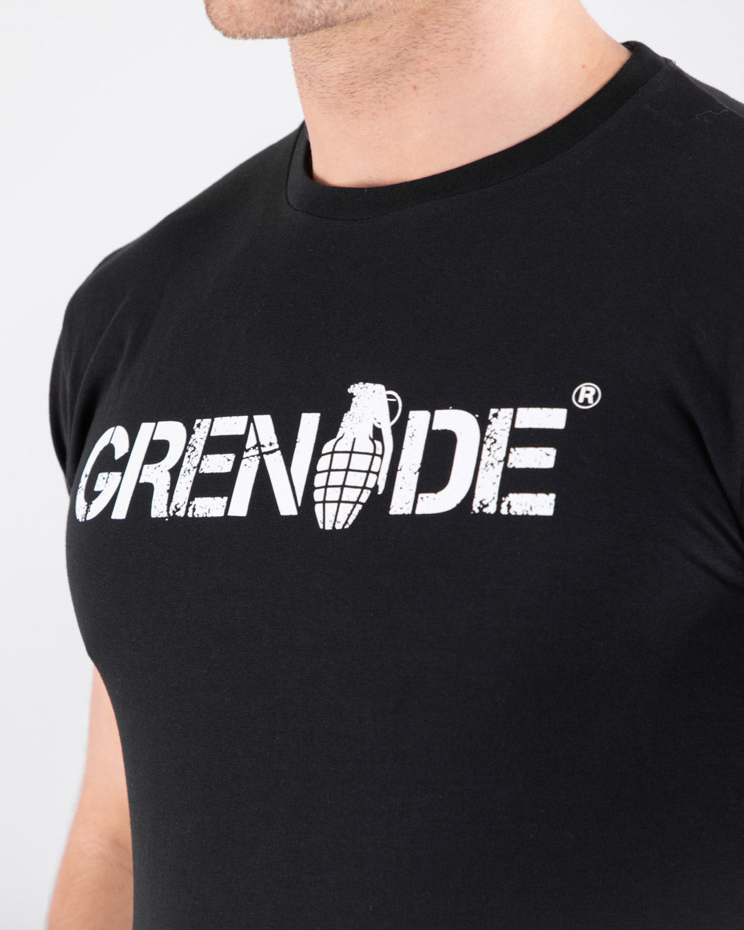 Grenade Mens Core T-Shirt Black Close Up Logo