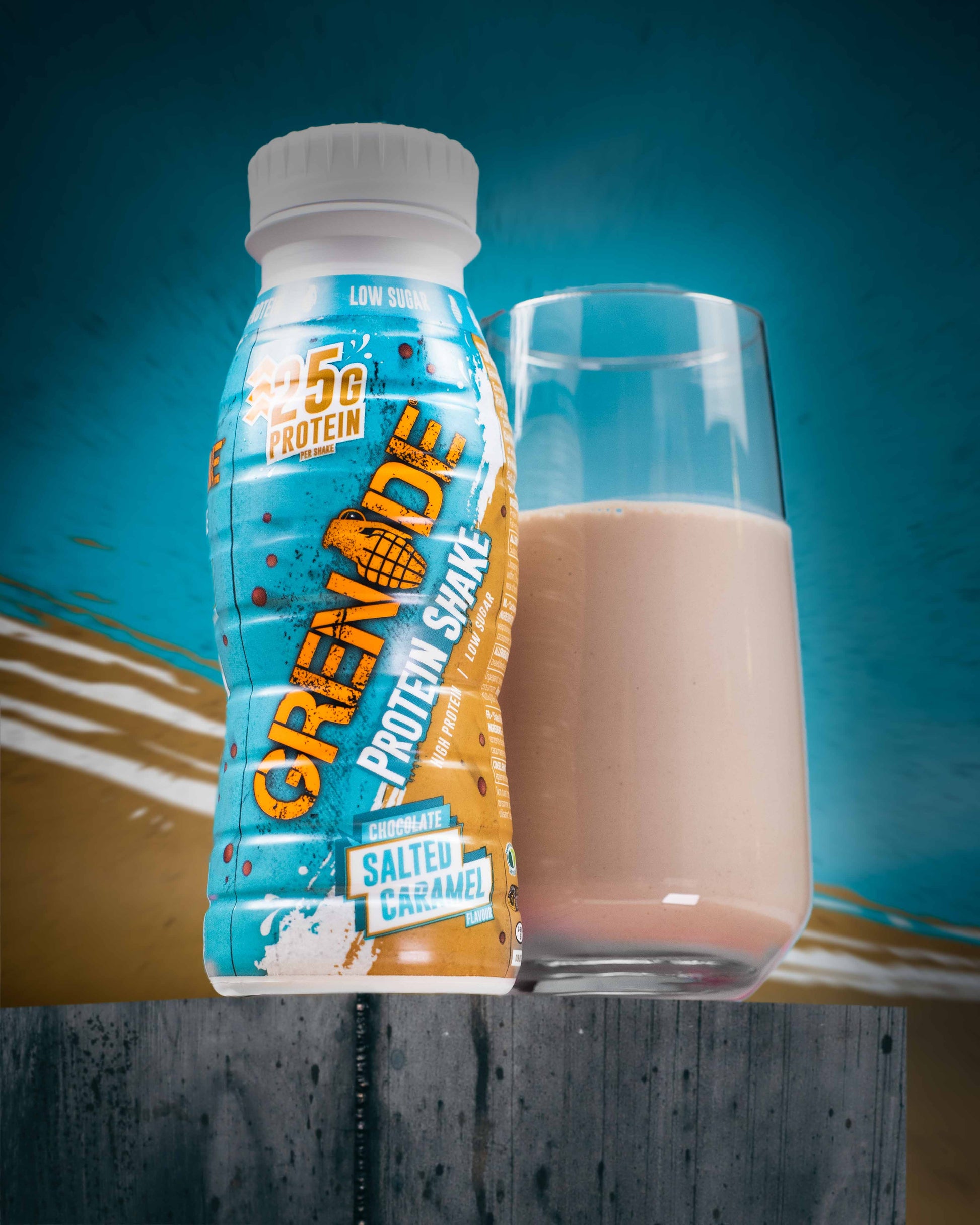 Chocolate Salted Caramel Protein Shake and Glass