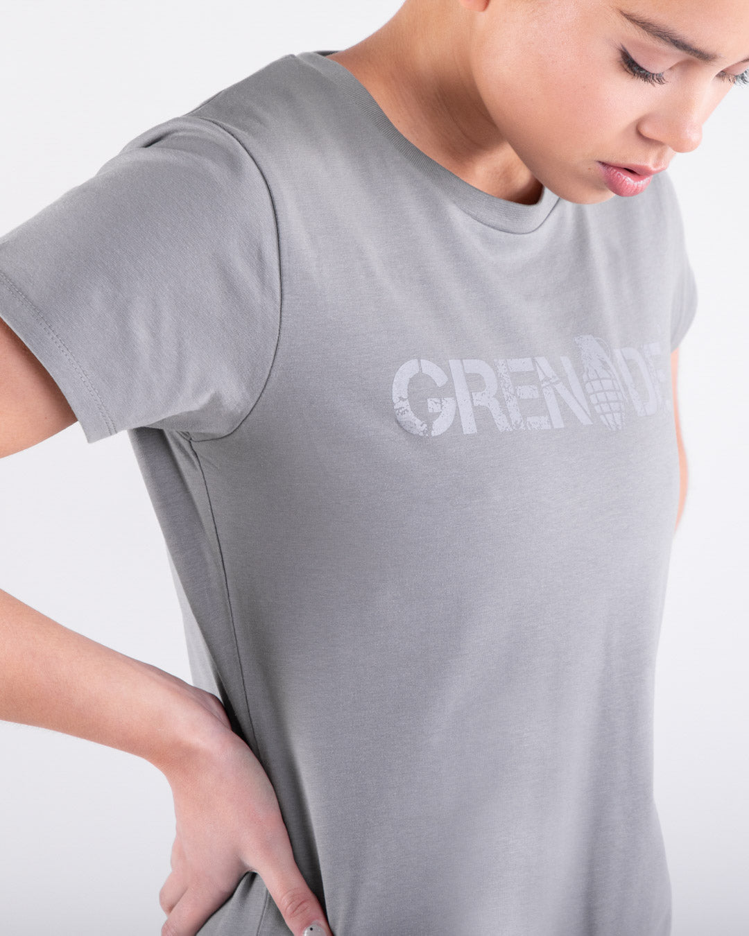 Grenade Womens Core T Shirt Grey Close 