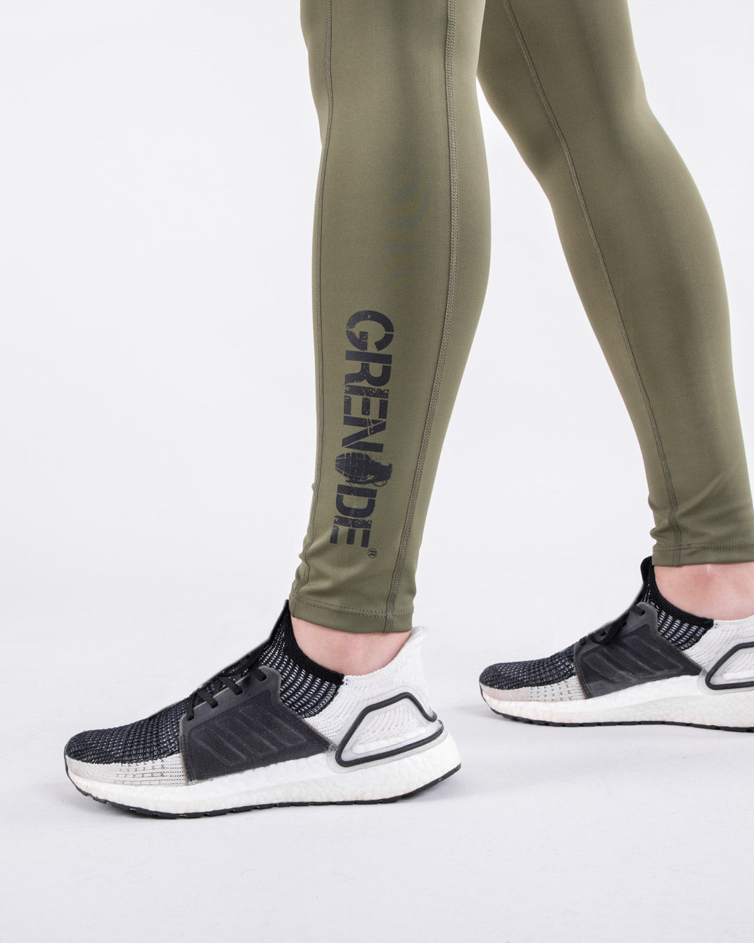 Grenade Womens Leggings Army Green Logo