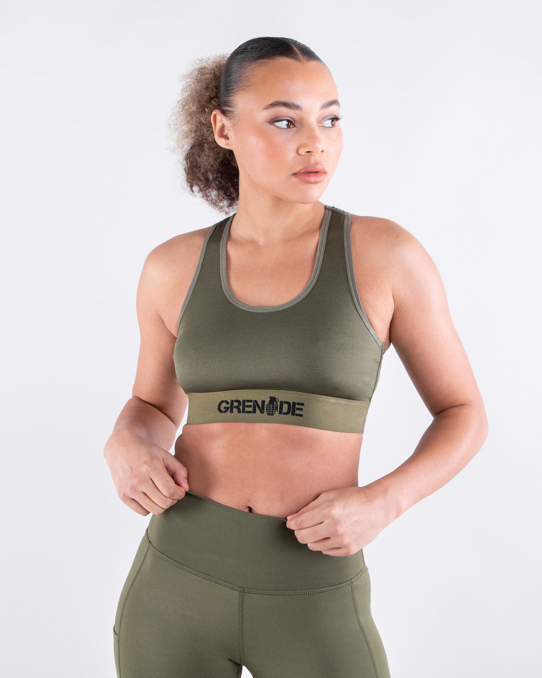 Grenade Womens Sports Bra - Recruit Army Green
