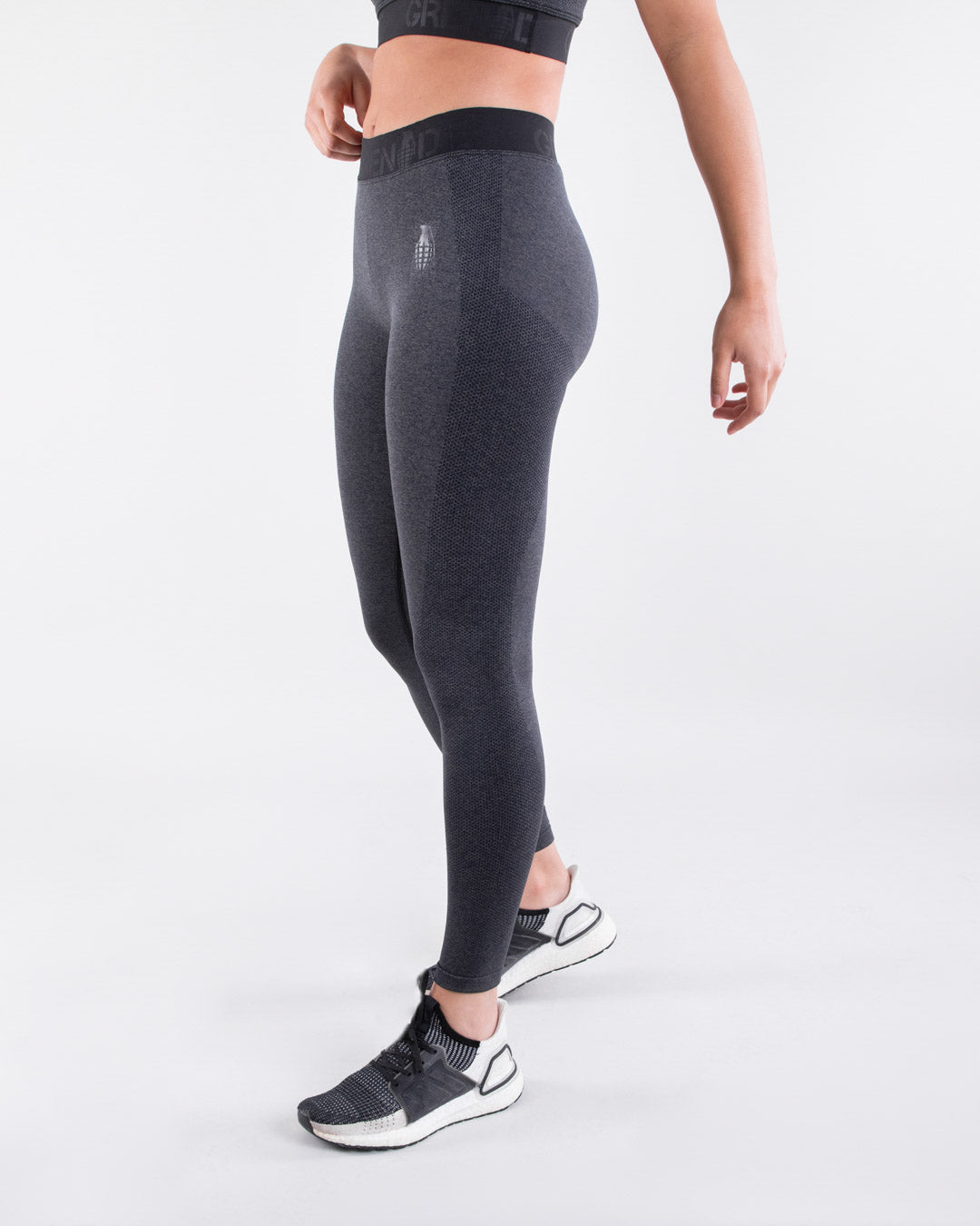 Gymshark Fit Seamless Legging XS- Charcoal/White, Women's Fashion