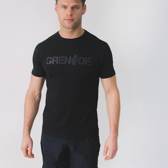 Grenade Mens Core T-Shirt Black on Black Video